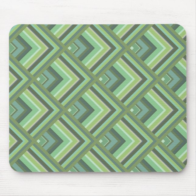 Olive green stripes scale pattern mouse pad (Front)