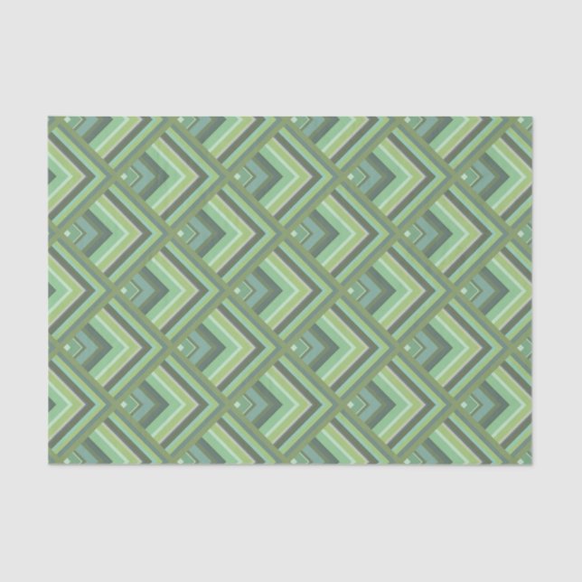 Olive green stripes scale pattern tissue paper (Front)