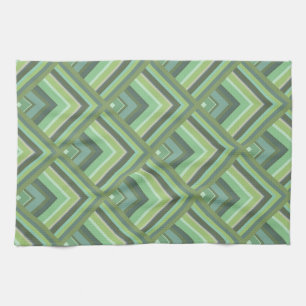 Olive green stripes scale pattern towel
