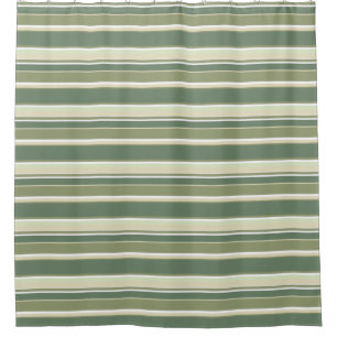 Olive green stripes shower curtain