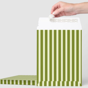 OLIVE GREEN STRIPES SIMPLE STYLISH MODERN CLASSIC ENVELOPE MAILERS