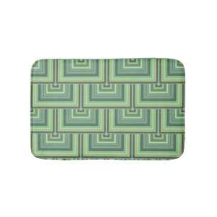Olive green stripes square scales pattern bath mat