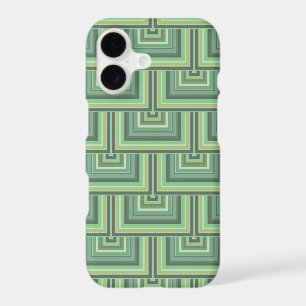 Olive green stripes square scales pattern iPhone 17 case