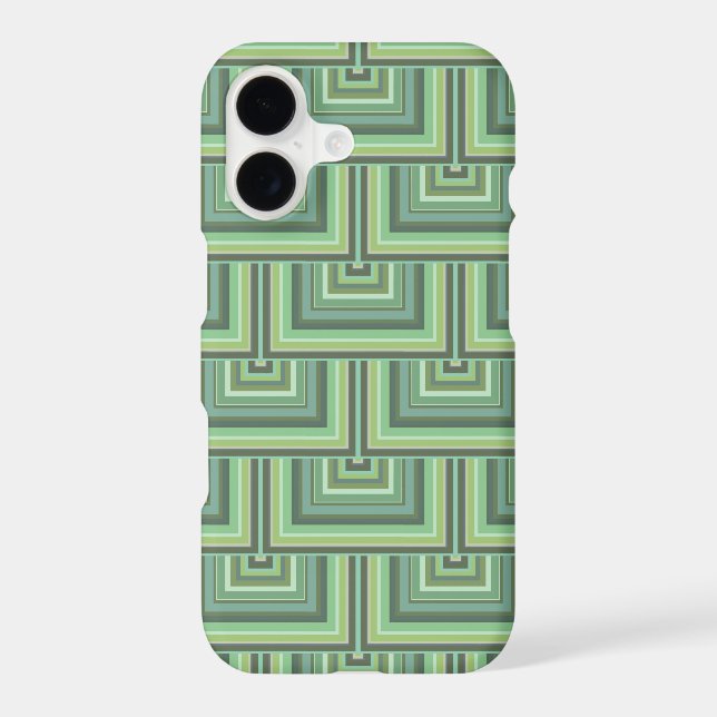 Olive green stripes square scales pattern Case-Mate iPhone case (Back)