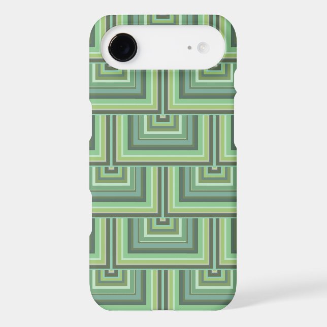 Olive green stripes square scales pattern Case-Mate iPhone case (Back)