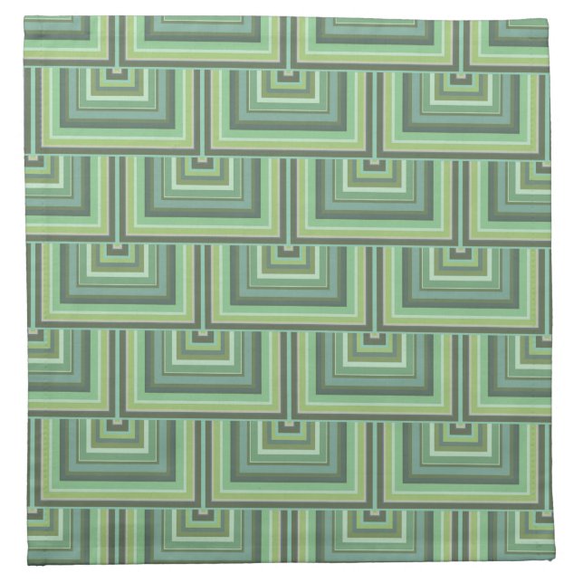 Olive green stripes square scales pattern cloth napkin (Front)