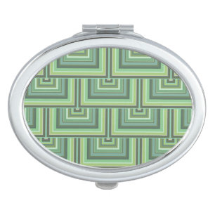 Olive green stripes square scales pattern compact mirror