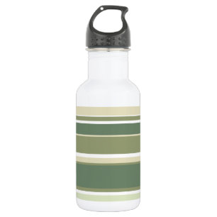 Olive green stripes stainless steel water bottle