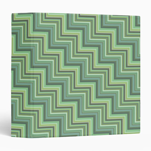Olive green stripes stairs pattern 3 ring binder (Front/Spine)