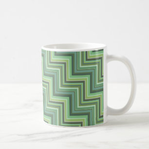 Olive green stripes stairs pattern coffee mug
