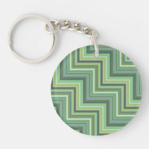 Olive green stripes stairs pattern keychain