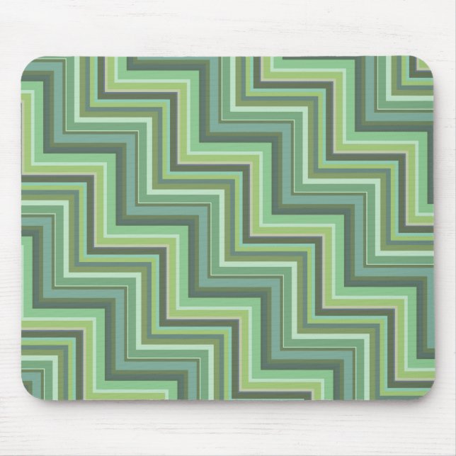 Olive green stripes stairs pattern mouse pad (Front)