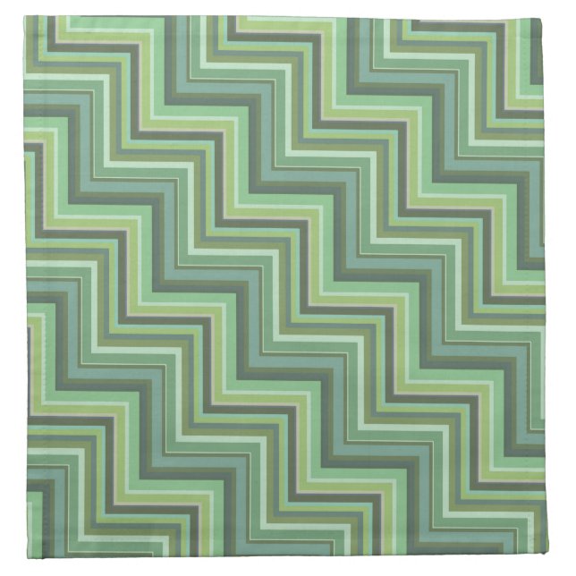 Olive green stripes stairs pattern napkin (Front)