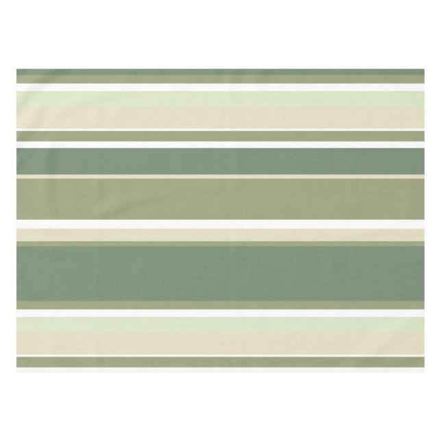 Olive green stripes tablecloth (Front (Horizontal))