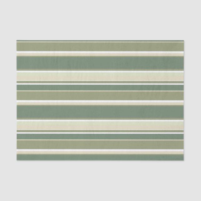 Olive green stripes tissue paper (Front)