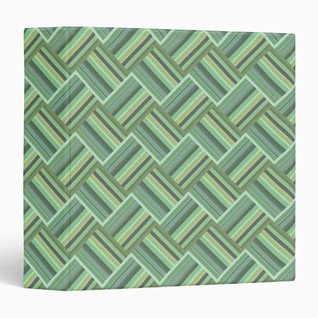 Olive green stripes weave 3 ring binder (Front/Spine)