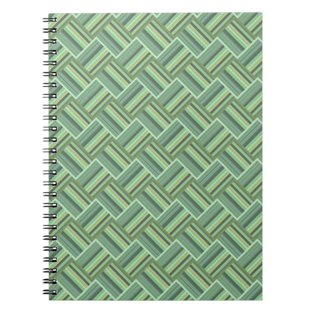 Olive green stripes weave notebook (Front)