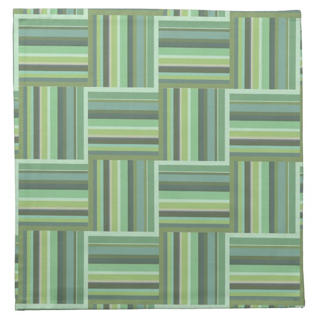 Olive green stripes weave pattern napkin (Front)