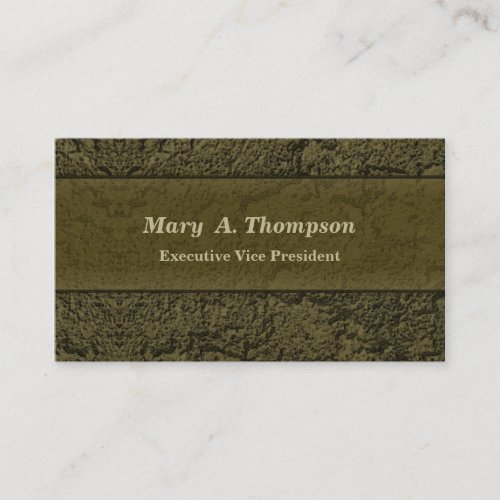 Olive Green Stucco Texture Business Card