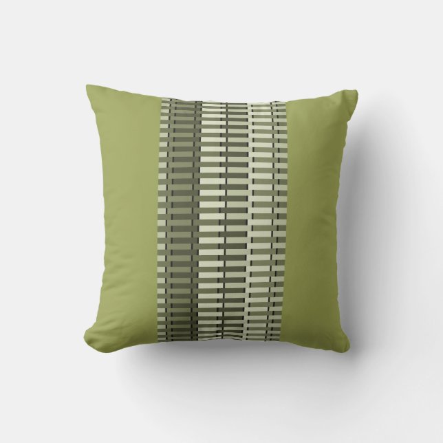 Olive Green Stylish Modern Abstract Pattern Throw Pillow (Front)