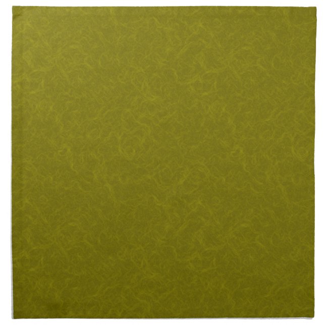 Olive green surface with subtle swirling pattern cloth napkin (Front)