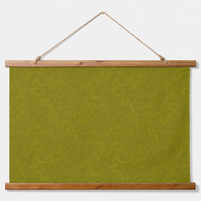 Olive green surface with subtle swirling pattern hanging tapestry (Front)