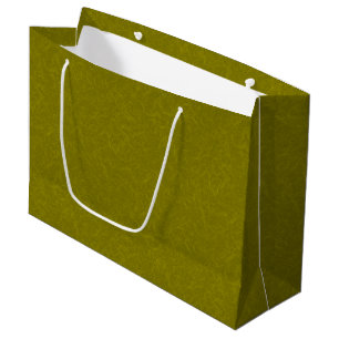 Olive green surface with subtle swirling pattern large gift bag