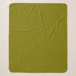 Olive green surface with subtle swirling pattern sherpa blanket