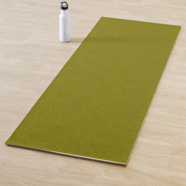 Olive green surface with subtle swirling pattern yoga mat (In Situ)