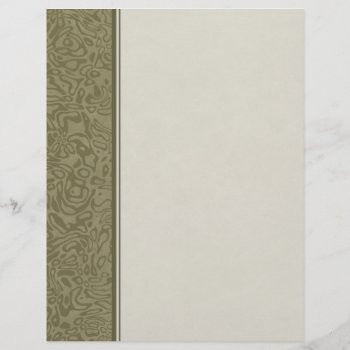 Olive Green Swirl Pattern Binder Paper by FamilyTreed at Zazzle
