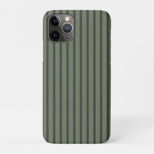 Olive Green Tick Striped Modern iPhone 11 Pro Case