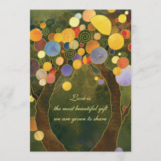 Olive Green Tree Theme Wedding Invitations