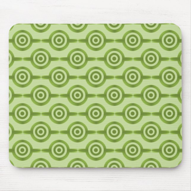 Olive Green Trendy Circles Mousepad (Front)