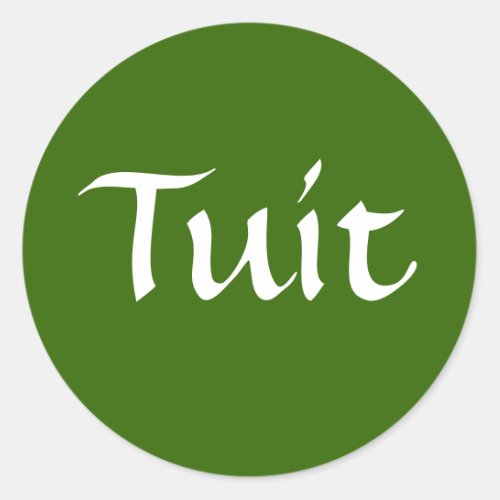Olive Green Tuit Classic Round Sticker