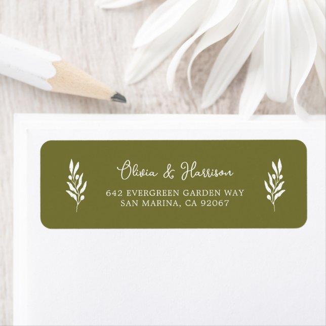 Olive Green Tuscan Elegant Address Label (Insitu)