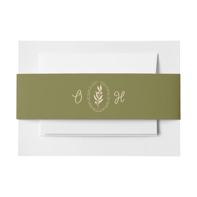 Olive Green Tuscan Elegant Wedding Belly Band (Front Example)