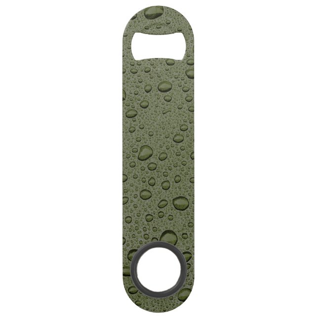 Olive green water droplets bar key (Front)