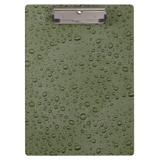 Olive green water droplets clipboard (Front)