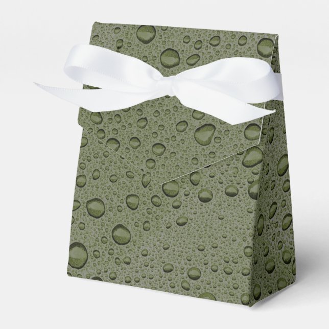 Olive green water droplets favor boxes (Front Side)