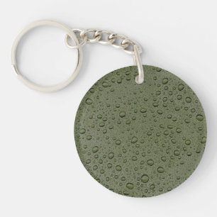 Olive green water droplets keychain