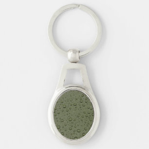 Olive green water droplets keychain