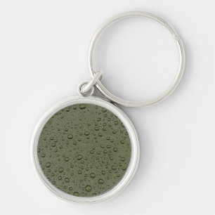 Olive green water droplets keychain