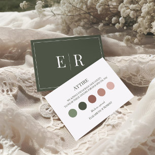 Olive Green Wedding Attire Guest Dress Code Card
