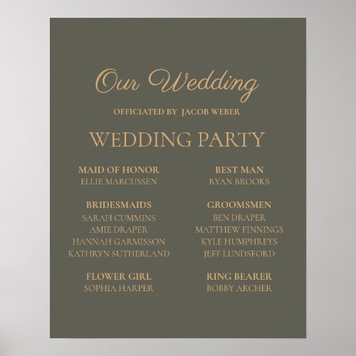 Olive Green Wedding Bridal Party  Poster
