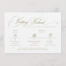 Olive Green Wedding Details Enclosure Card