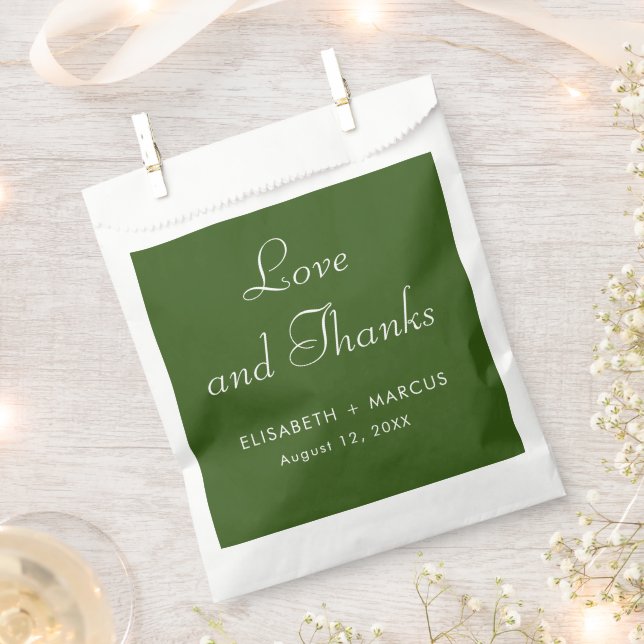 Olive green wedding elegant favor bag (Clipped)