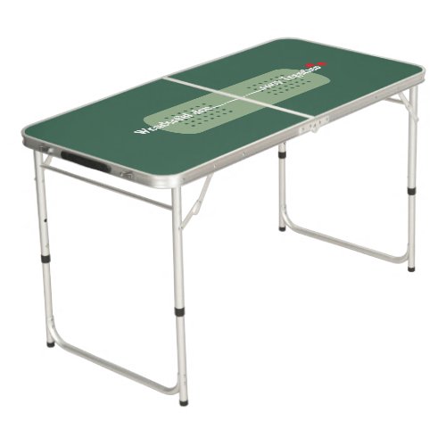 Olive Green Wedding Gift Personalized Regulation Beer Pong Table