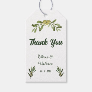 Olive Green Wedding  Gift Tags