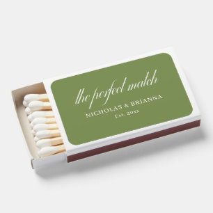 Olive Green Wedding Matchboxes
