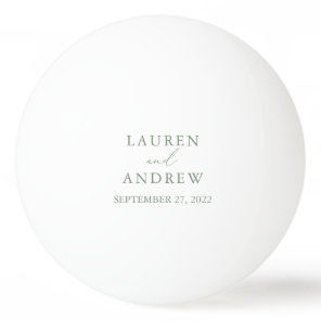 Olive Green Wedding Personalized Ping Pong Ball